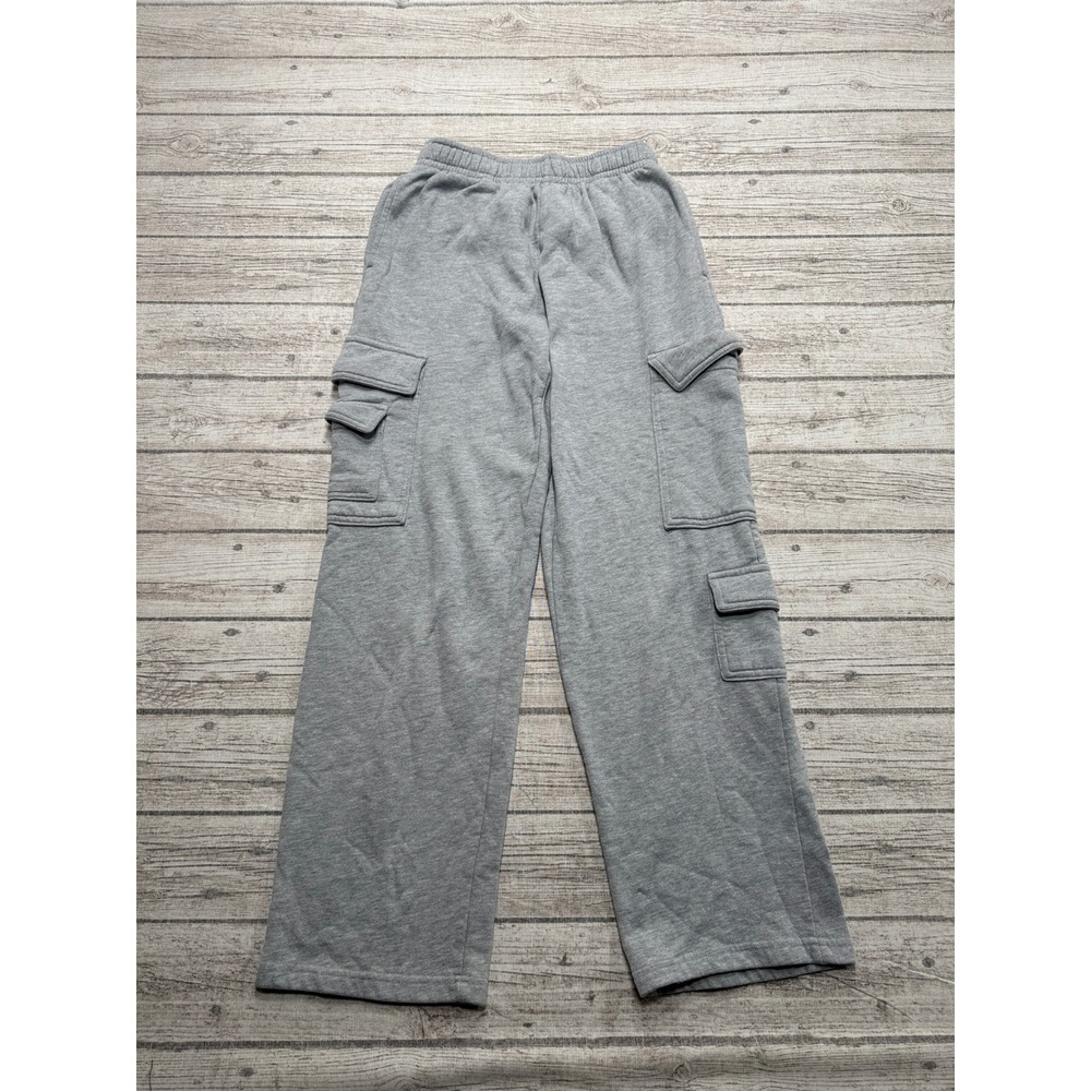 Garage Cargo Sweatpants Women's XS Gray Wide Leg Fleece Lined Utility Athleisure